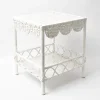 White Rattan Outdoor Side Table|Mrs. Alice Sale
