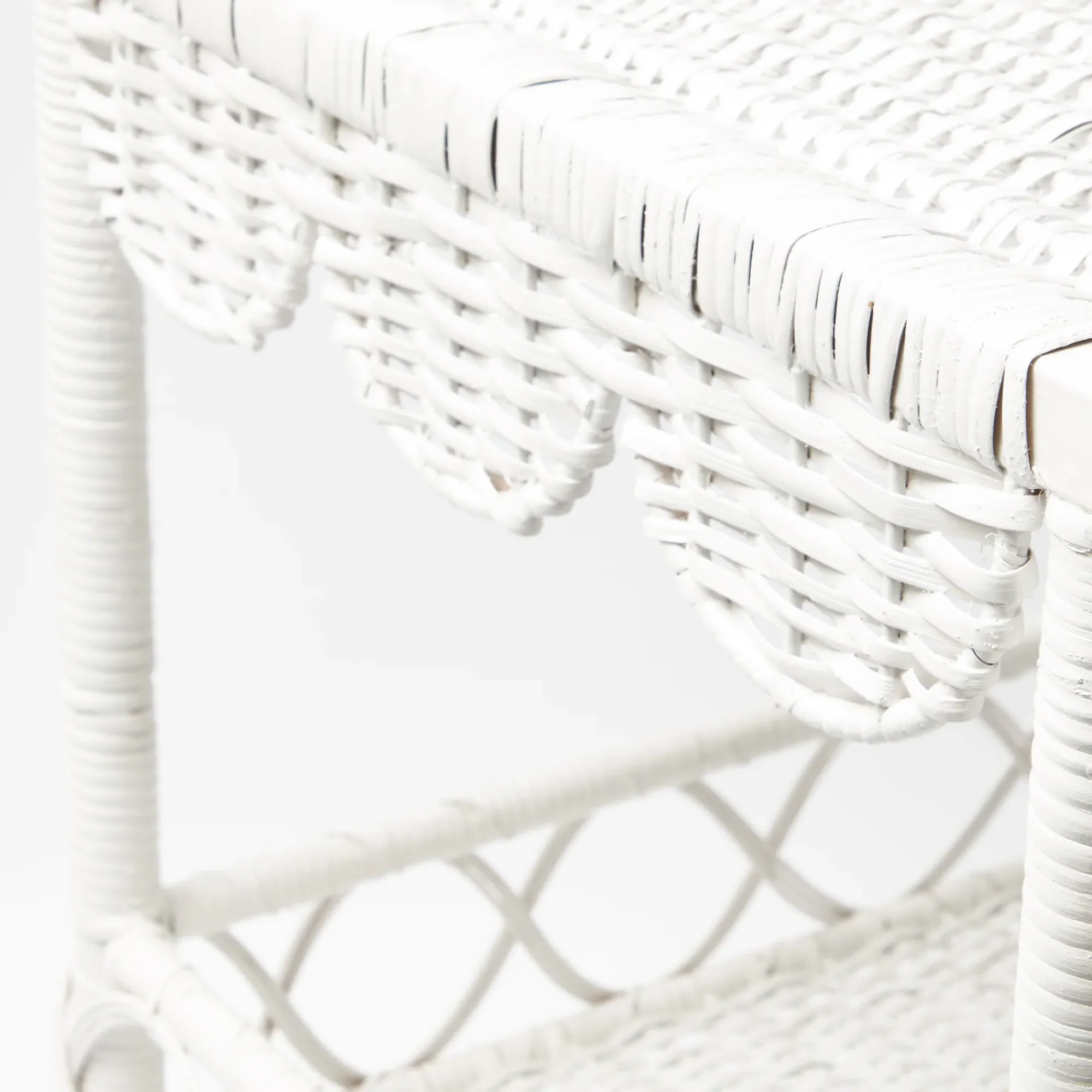 White Rattan Outdoor Side Table|Mrs. Alice Sale
