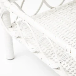White Rattan Outdoor Side Table|Mrs. Alice Sale