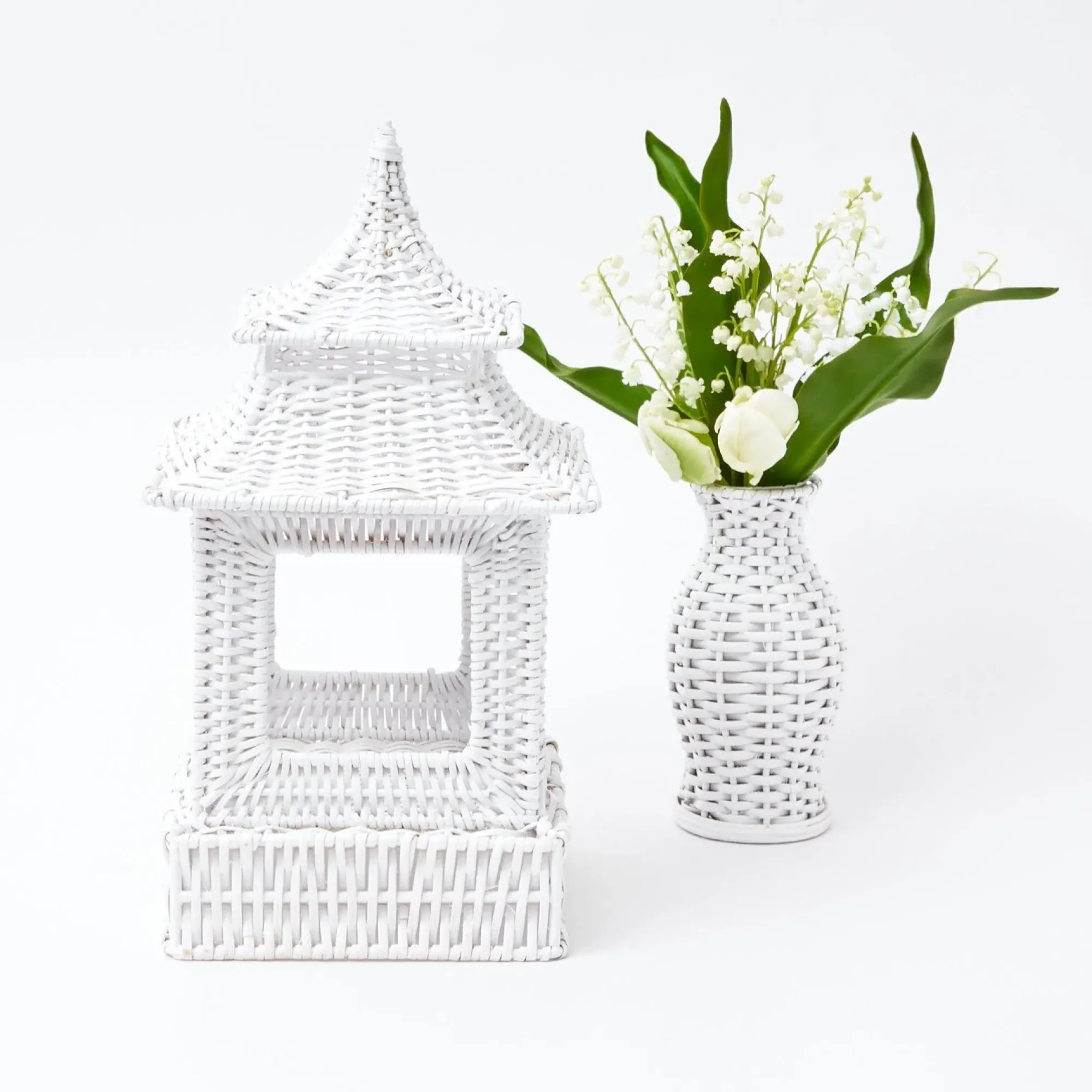 White Rattan Pagoda Lantern|Mrs. Alice