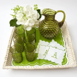 White Rattan Tray|Mrs. Alice Best
