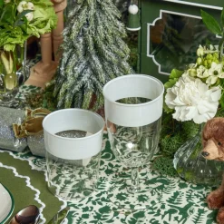 White Ribbon Water & Wine Glassware Set|Mrs. Alice New