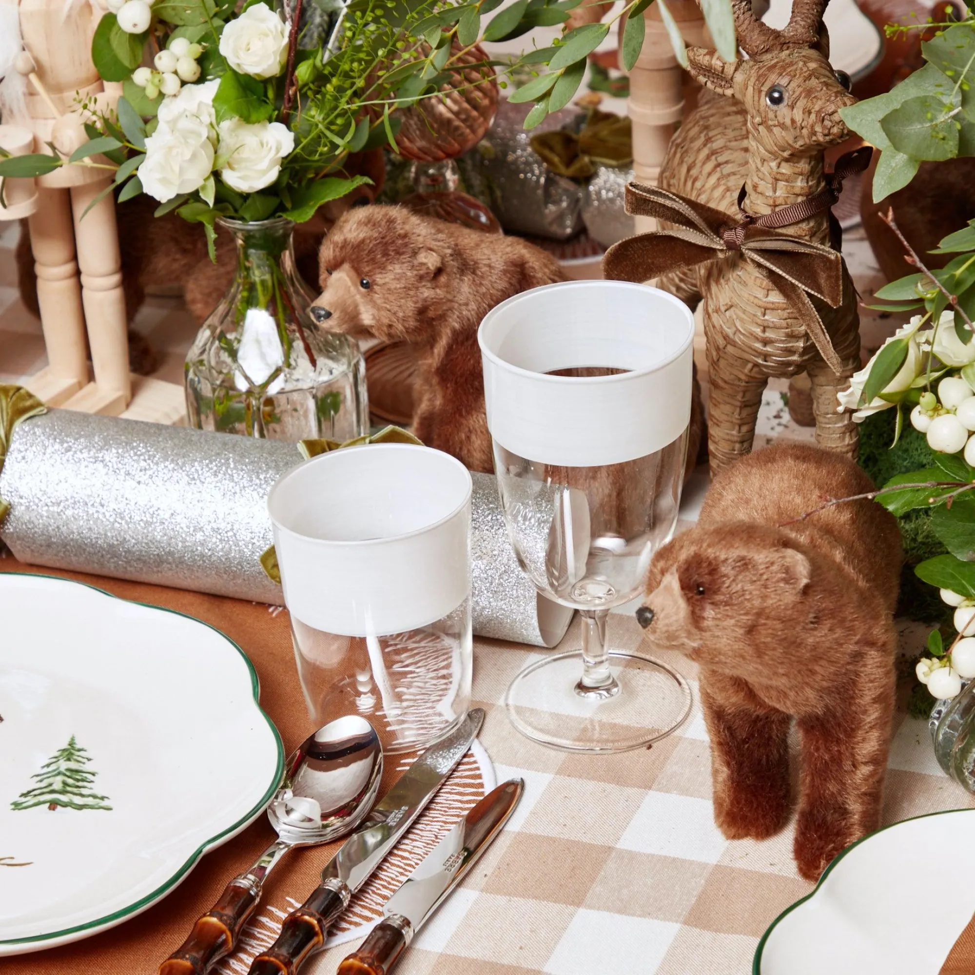 White Ribbon Water & Wine Glassware Set|Mrs. Alice New