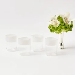 White Ribbon Water Glasses (Set Of 4)|Mrs. Alice Online