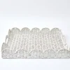 White Scalloped Rattan Tray|Mrs. Alice Best