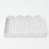 White Small Scalloped Rattan Tray|Mrs. Alice Online