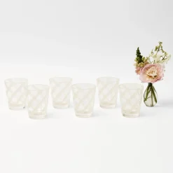 White Swirl Outdoor Glasses (Set Of 6)|Mrs. Alice Best