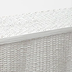 White Vivienne Rattan Scalloped Console Table|Mrs. Alice