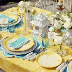 Yellow Capri Lettuce Dinner & Starter Plates (Set Of 8)|Mrs. Alice Sale