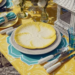 Yellow Capri Lettuce Dinner & Starter Plates (Set Of 8)|Mrs. Alice New