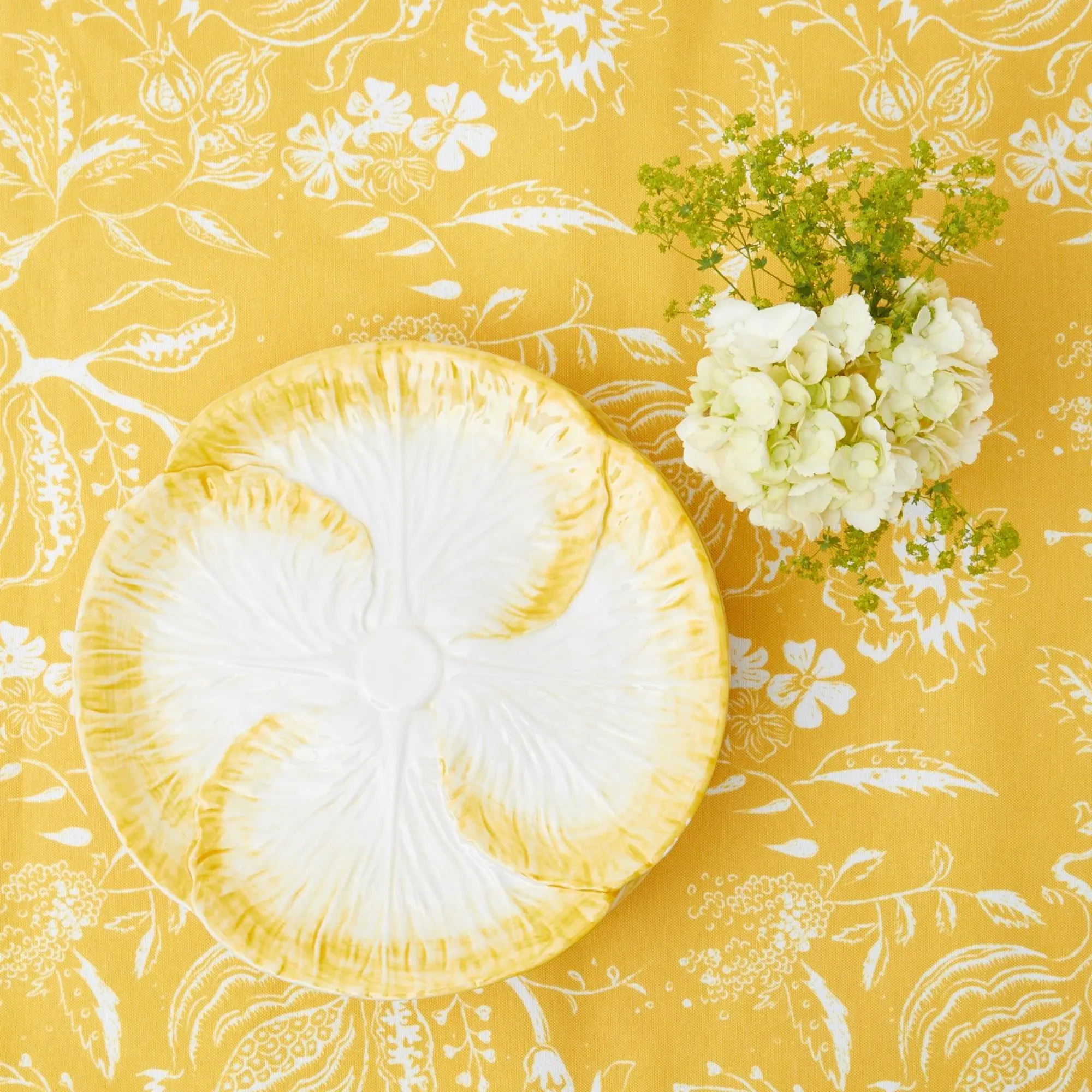 Yellow Capri Lettuce Dinner Plate|Mrs. Alice Discount