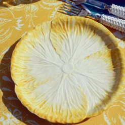 Yellow Capri Lettuce Starter Plates (Set Of 4)|Mrs. Alice Outlet