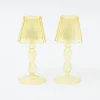 Yellow Glass Lantern Tea Light Holder (Pair) - 18Cm|Mrs. Alice New