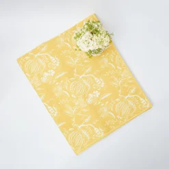 Yellow Melograno & Fleur Turquoise Linen Set|Mrs. Alice Best
