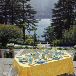 Yellow Melograno & Fleur Turquoise Linen Set|Mrs. Alice Best